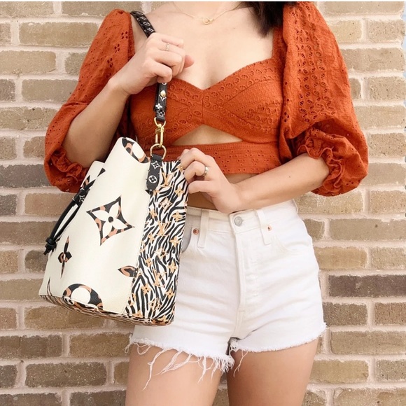 Louis Vuitton Neo Noe Bucket Bag Shoulder Tote Monogram Giant Jungle White - Picture 2 of 12